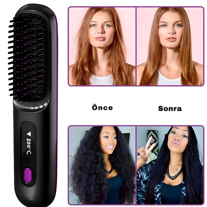 Kablosuz Şarjlı Saç Düzleştirici Tarak – 2000 mAh,